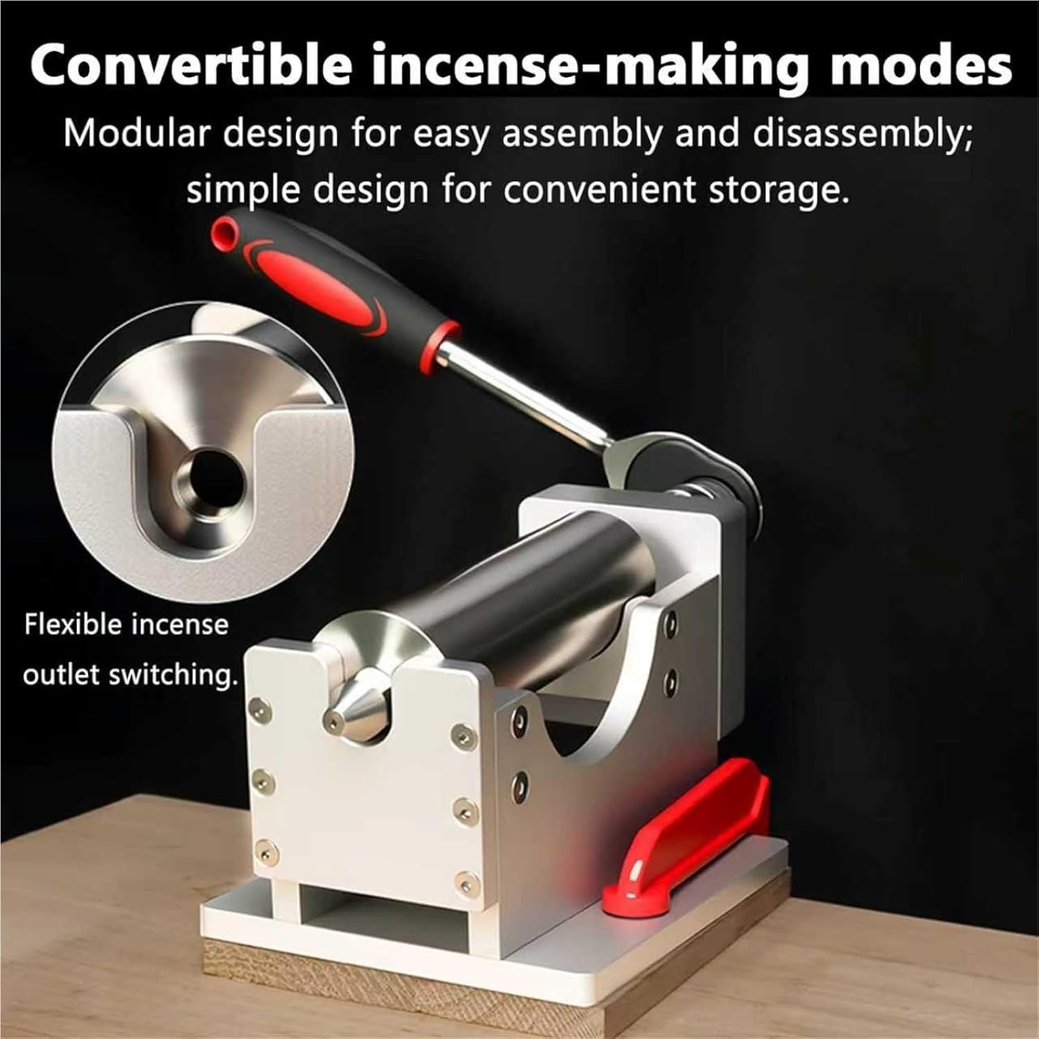 Stainless Steel Thread Incense Making Tools, Manual Stick Incense Making Machine, Buddha Incense/Clay Extruder, with 4 Sized Mould (1.5/1.8/2/2.2mm), for DIY Fragrance Accessory