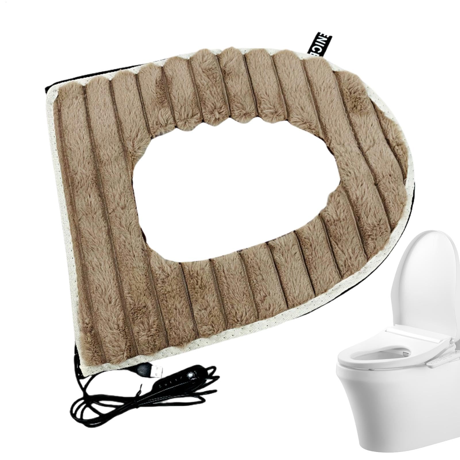 Coussin chauffant pour toilette de 44 x 37 cm pour soulager le contact froid des sanitaires