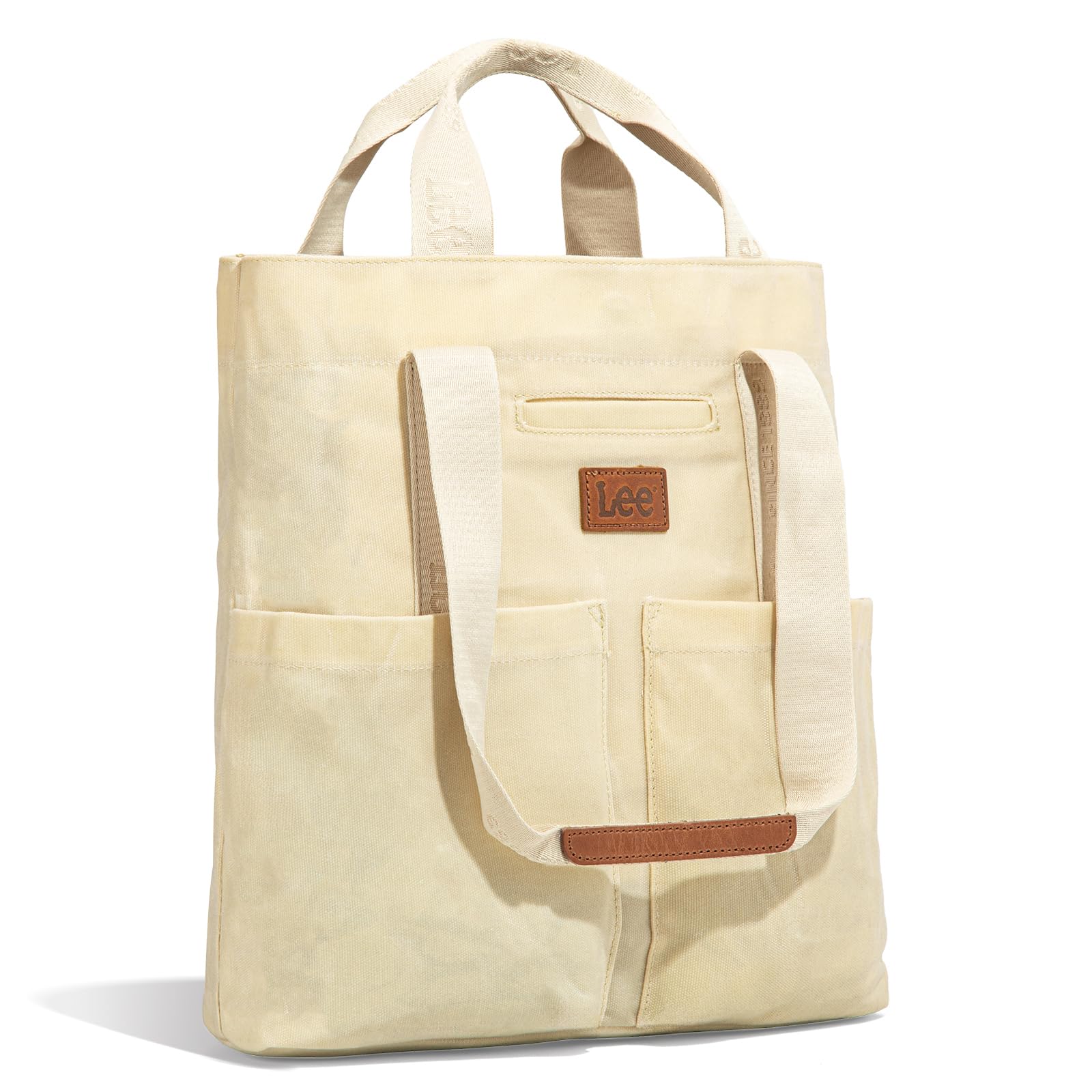 Montana West x Lee Waxed Canvas Tote Bag for Women with 2 Front Pockets Top-Handle Handbag Foldable Shoulder Bag LEE51-008TN