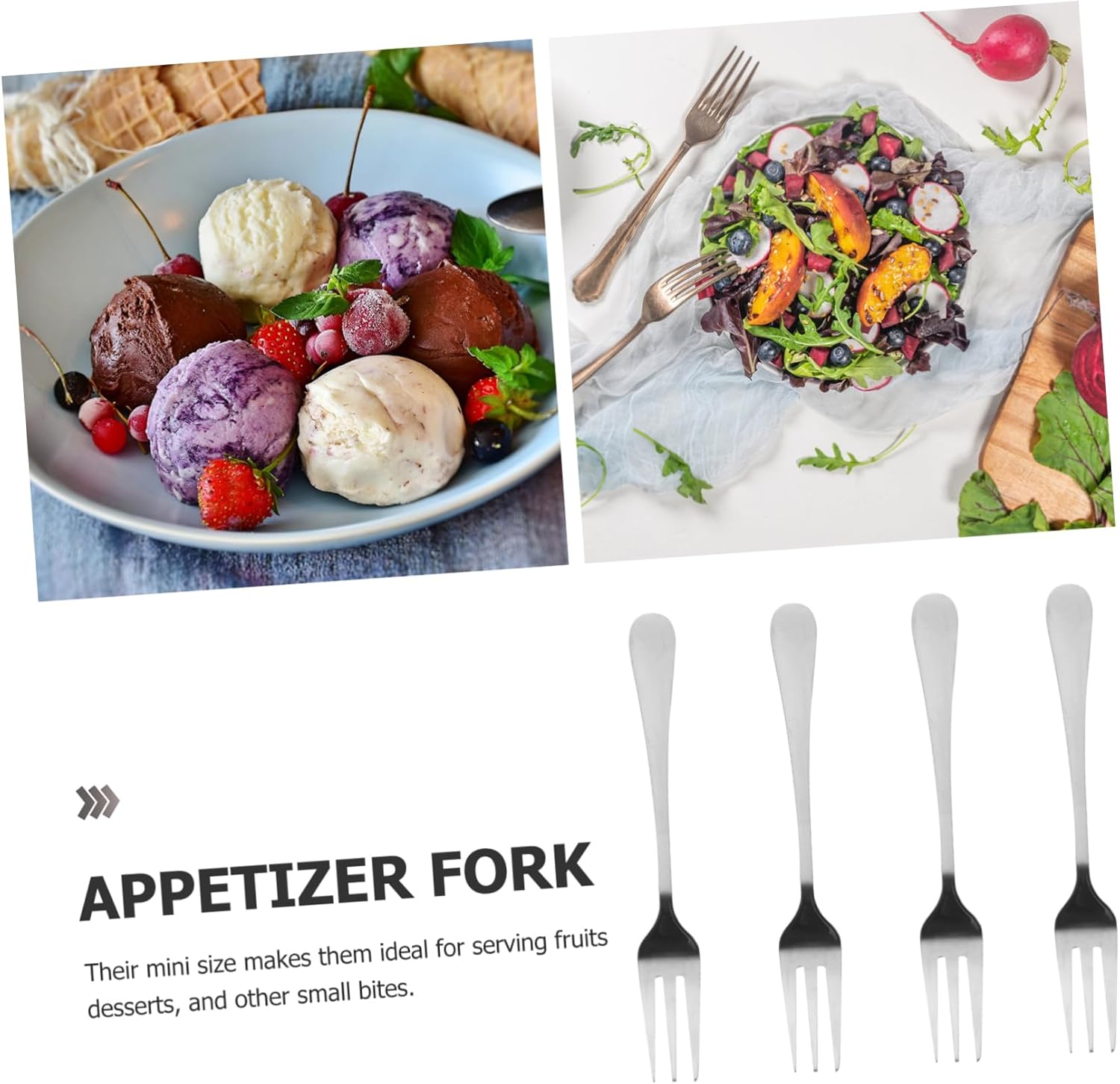 Ciieeo 60pcs Stainless Steel Fruit Forks Mini Appetizer Forks for Desserts and Salads Food-grade Cutlery for Formal Dining Parties and Picnics