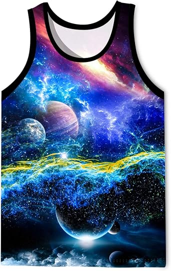 LAIDIPAS Men's 3D Tank Tops Summer Quick Dry Graphic Sleeveless T-Shirt | Breathable and Stretchy, Moisture-Wicking, Vibrant Pattern for Raves, Festivals, Sport and Casual Beach Wear, No-Crack Inks