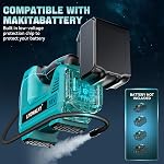 LIVOWALNY Gonflateur de pneus sans fil Air Compresseur compatible avec Makita 18V Batterie, 160PSI Portable Air Pompe avec jauge de pression numérique pour motos automobiles (outil seulement)