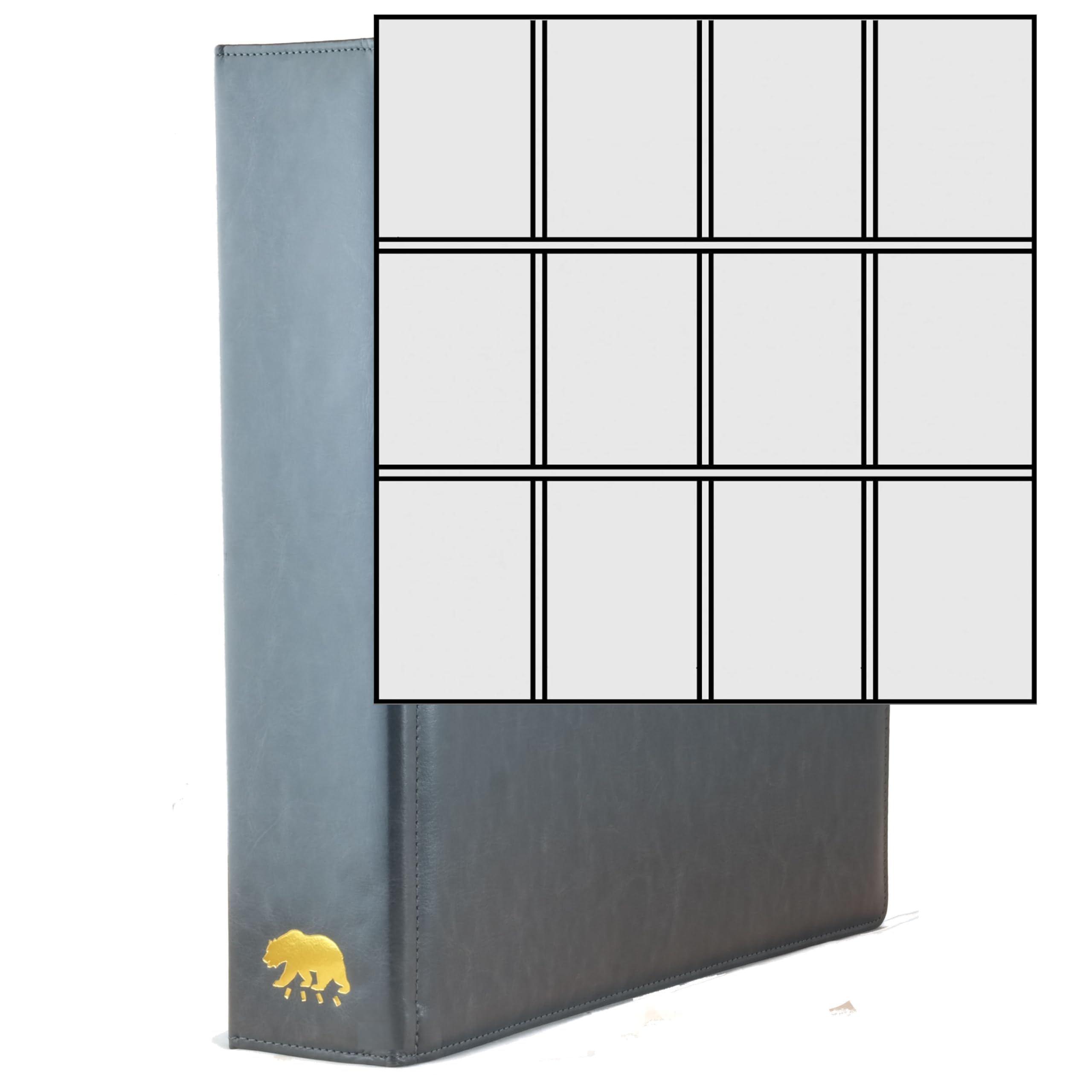 Ursae Minoris Estate Library Deluxe 4 Q-Ring Large Format Binder for Up to 1200 Sports/Trading Cards - Dark Gray