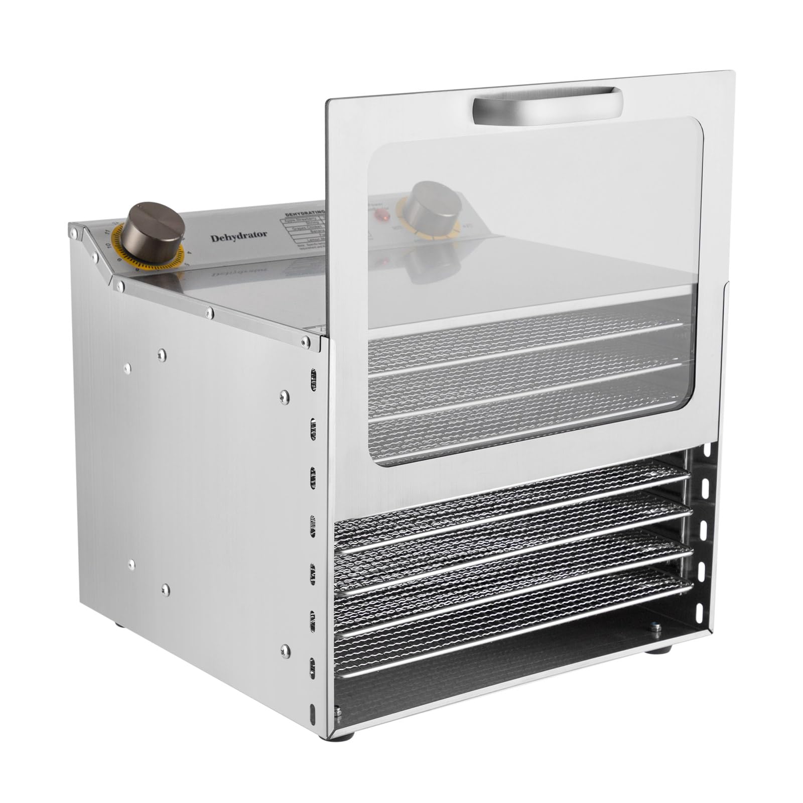 Deshidratador de acero inoxidable con 8 rejillas de acero inoxidable, deshidratador de alimentos de 30 – 90 °C, temporizador de 12 horas, deshidratador, deshidratador, deshidratador