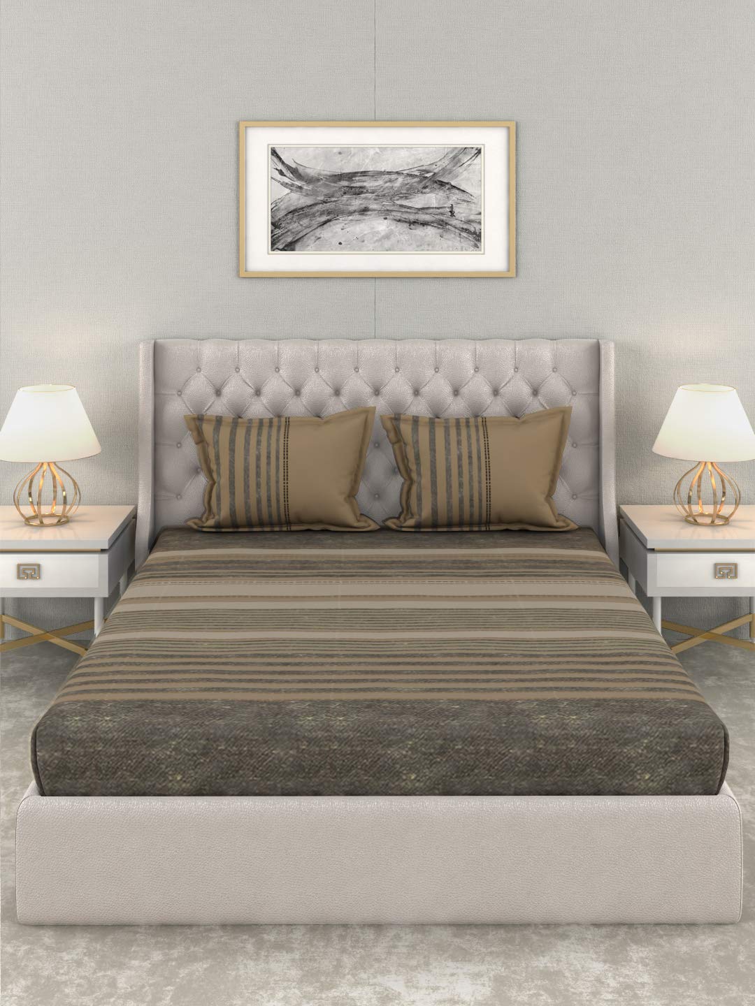 Trident Macaron 144TC King Size Bed Sheet Celine Amazon.in Home