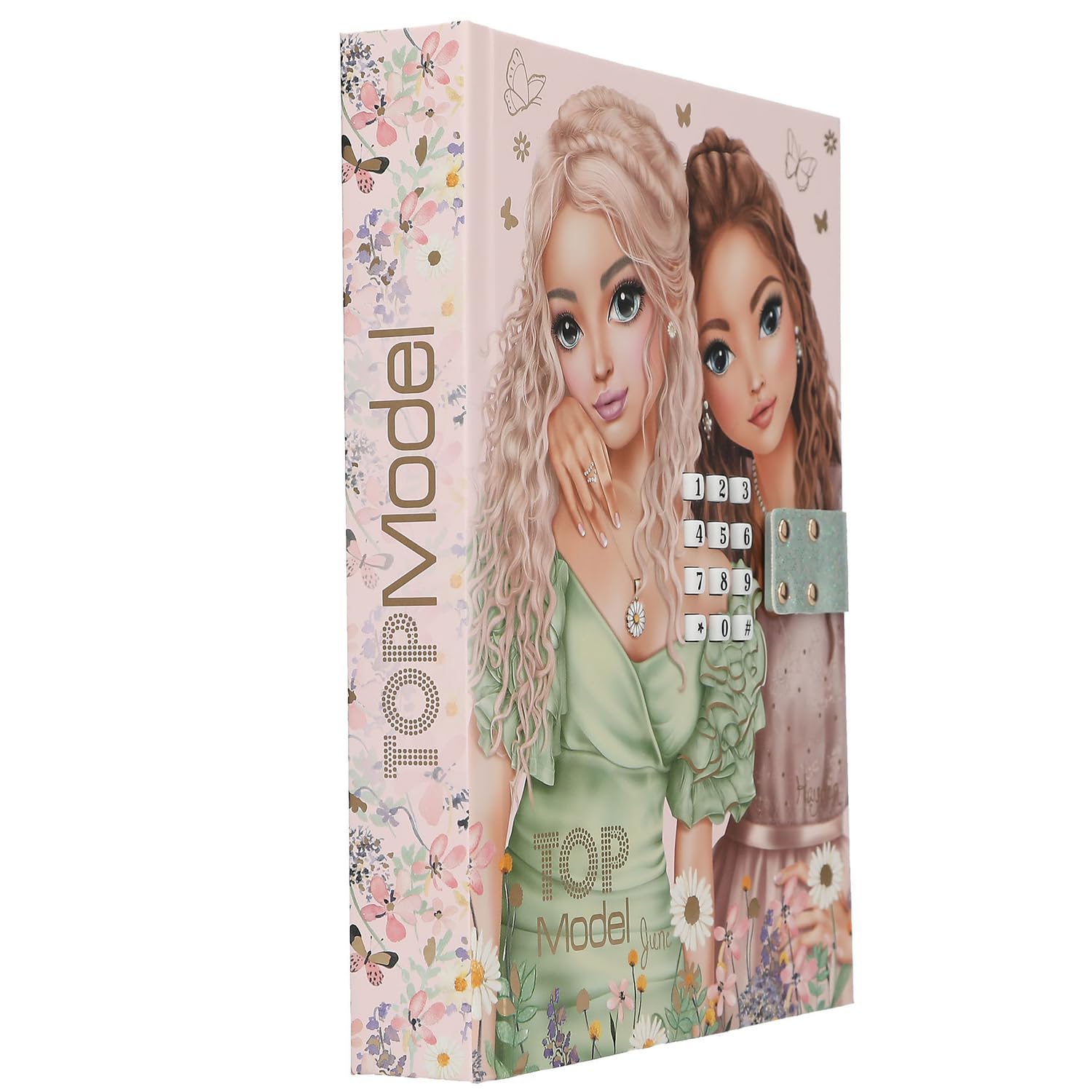 Depesche 13622 TOPModel Summer Feeling - Journal Intime avec Code chiffré et Son, Livre en Rose, avec Motif de modèle et 192 Pages lignées