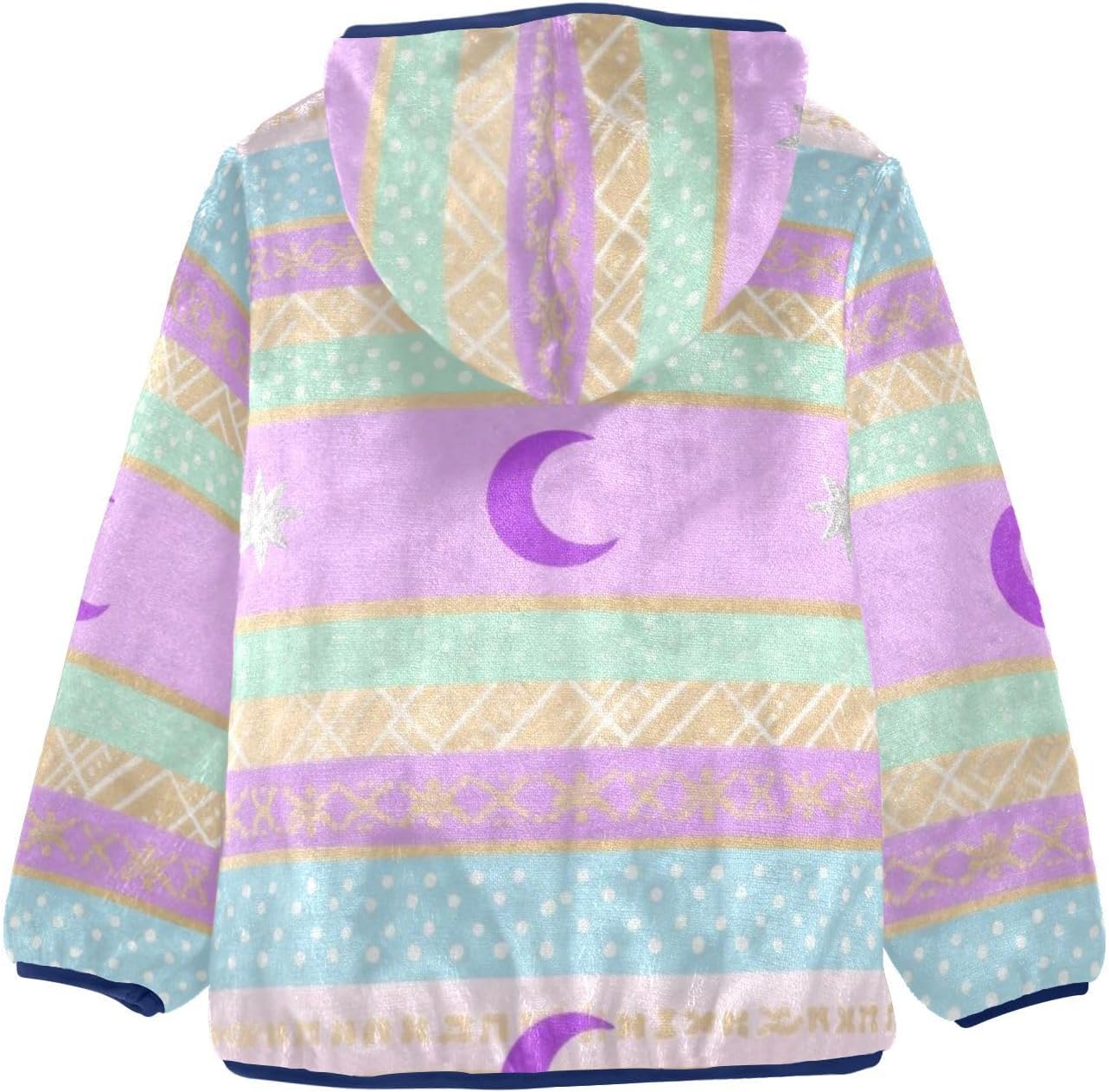 Bohemian Colored Lines Toddler Fleece Zip Up Children Winter Clothes Navy Blue Baby Boys Clothes Winter