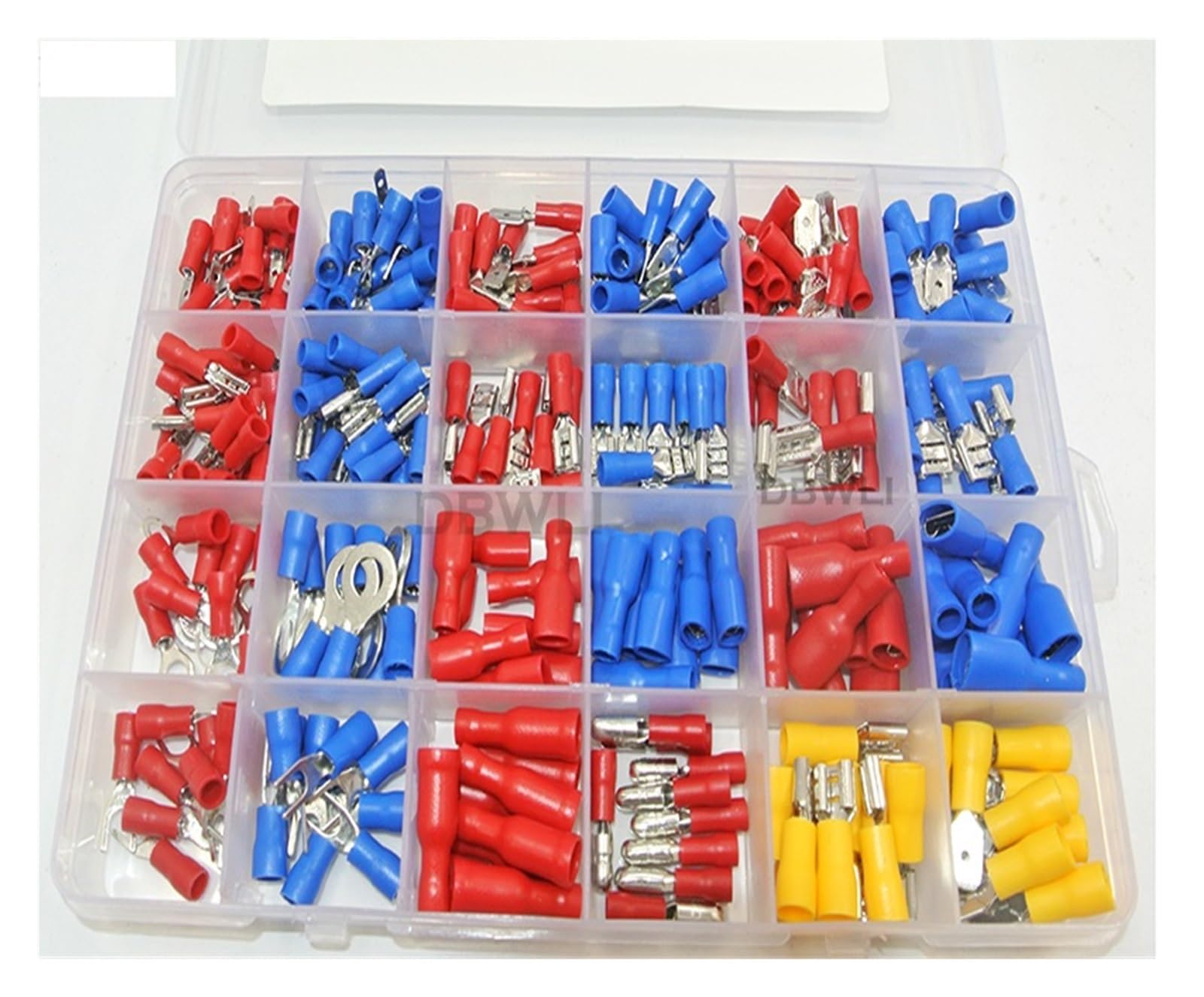 320 szt. różne w pełni izolowane zaciski przewodów elektrycznych złącze zaciskowe widełek pierścień doczołowy zestaw #8 #10 1/4 2,8 mm 4,8 mm 6,3 mm
