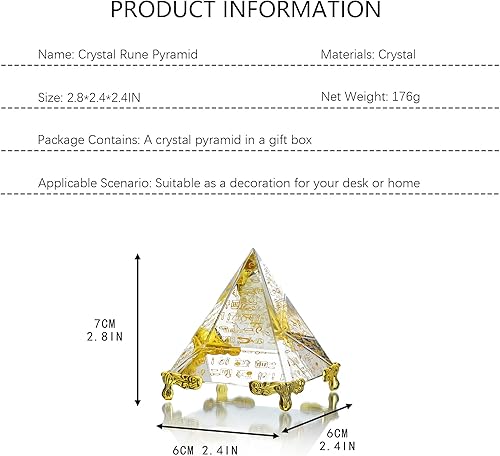 Miniatura 2 de Figuras de pirámide de cristal coloridas de 2.362in, decoración de pirámide de meditación Feng Shui para energía positiva, pirámide de cristal,