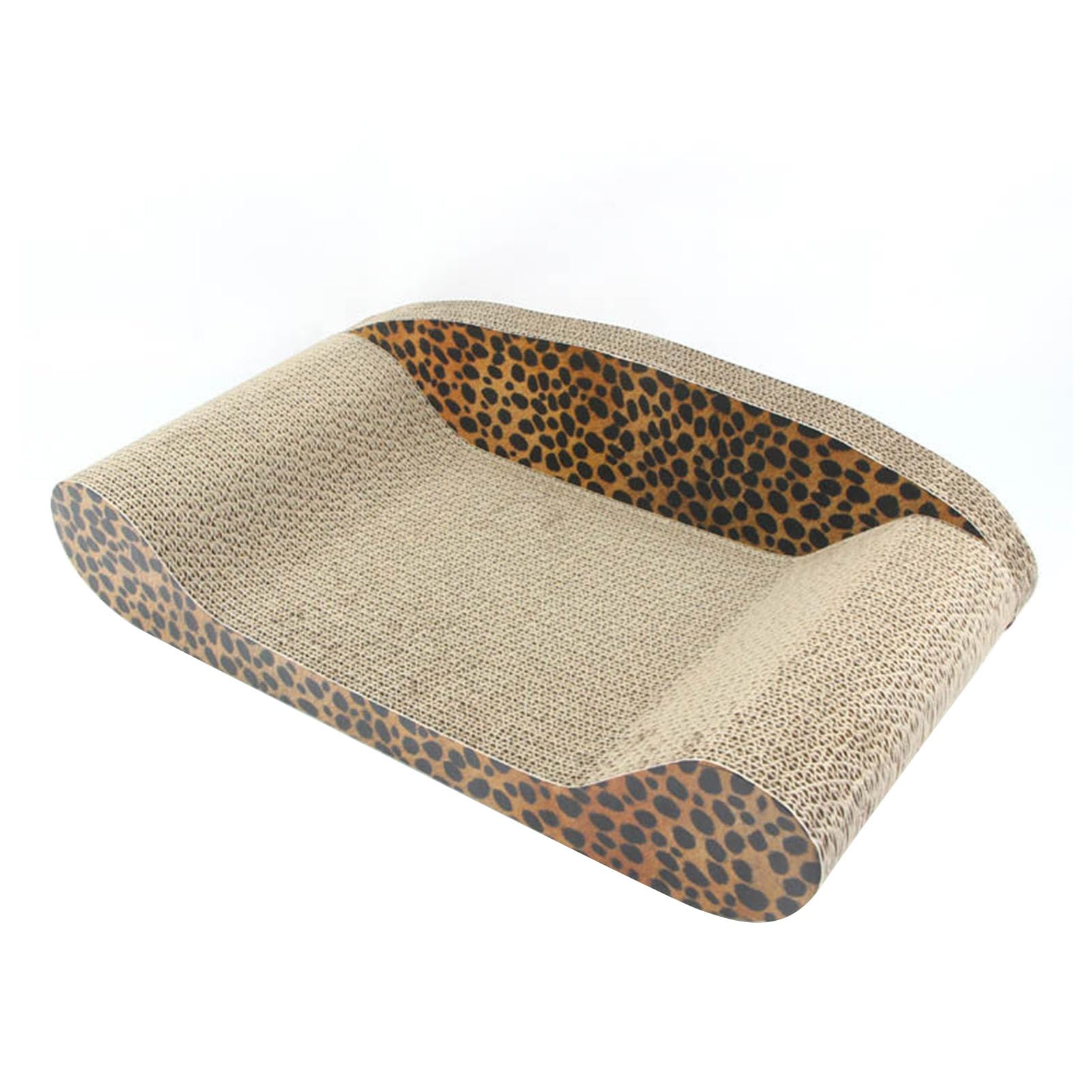 Planche à gratter pour chat en carton ondulé TOPINCN avec herbe à chat imprimé léopard