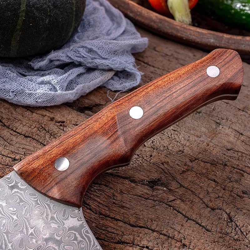 Meat Cleaver,Cleaver Knife 5 Inch Chinese Chef Knife Damascus Steel Blade Sharp Cleaver Slicing Handmade Forged Kitchen Knives For Cutting Vegetables Meat, LAMAJIGA5844