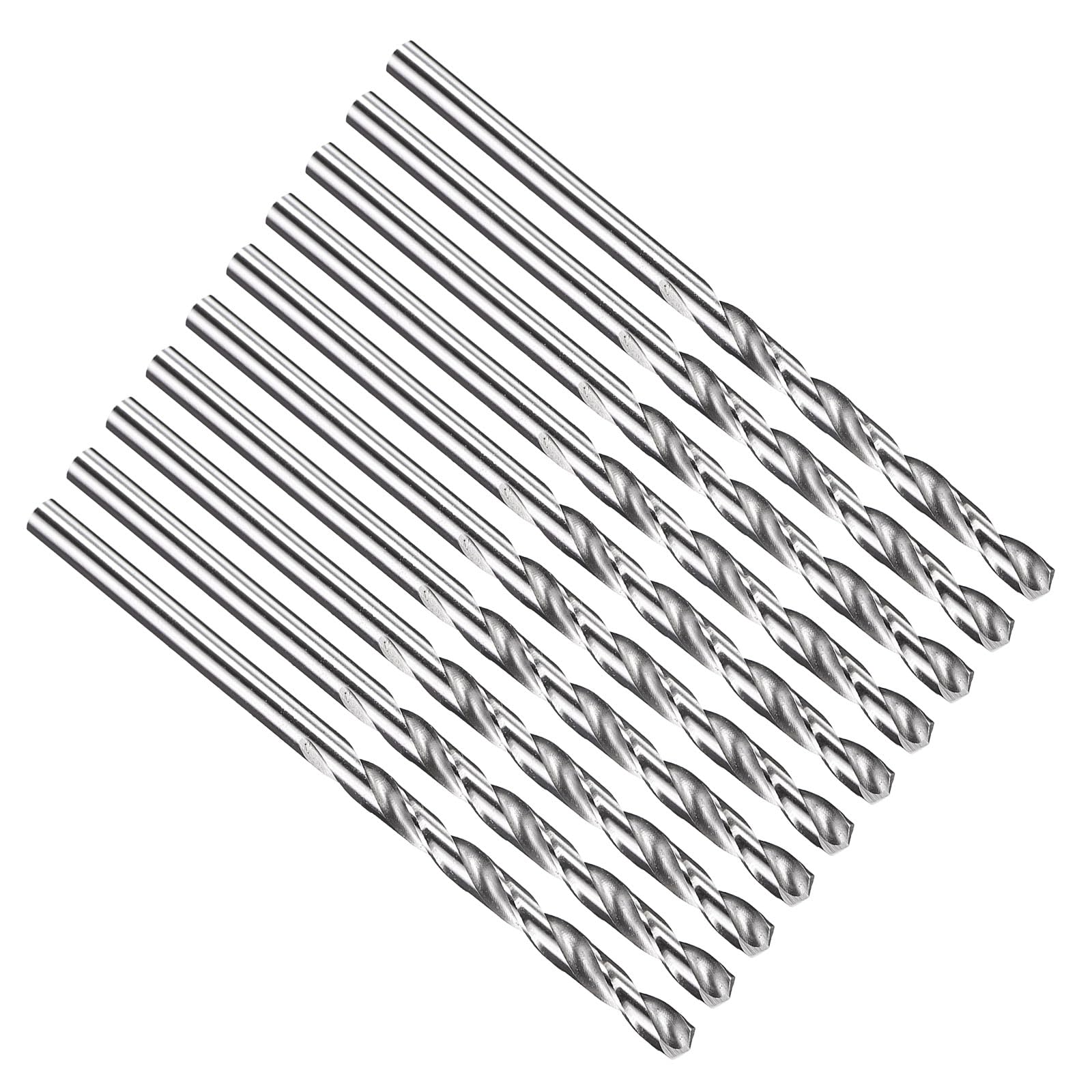 PATIKIL 3.1mm Drill Bit, Jobber Straight Shank M2 High-Speed Steel 135° Uncoated Bright for Stainless Steel Medium Hard Metal - 10 Pack
