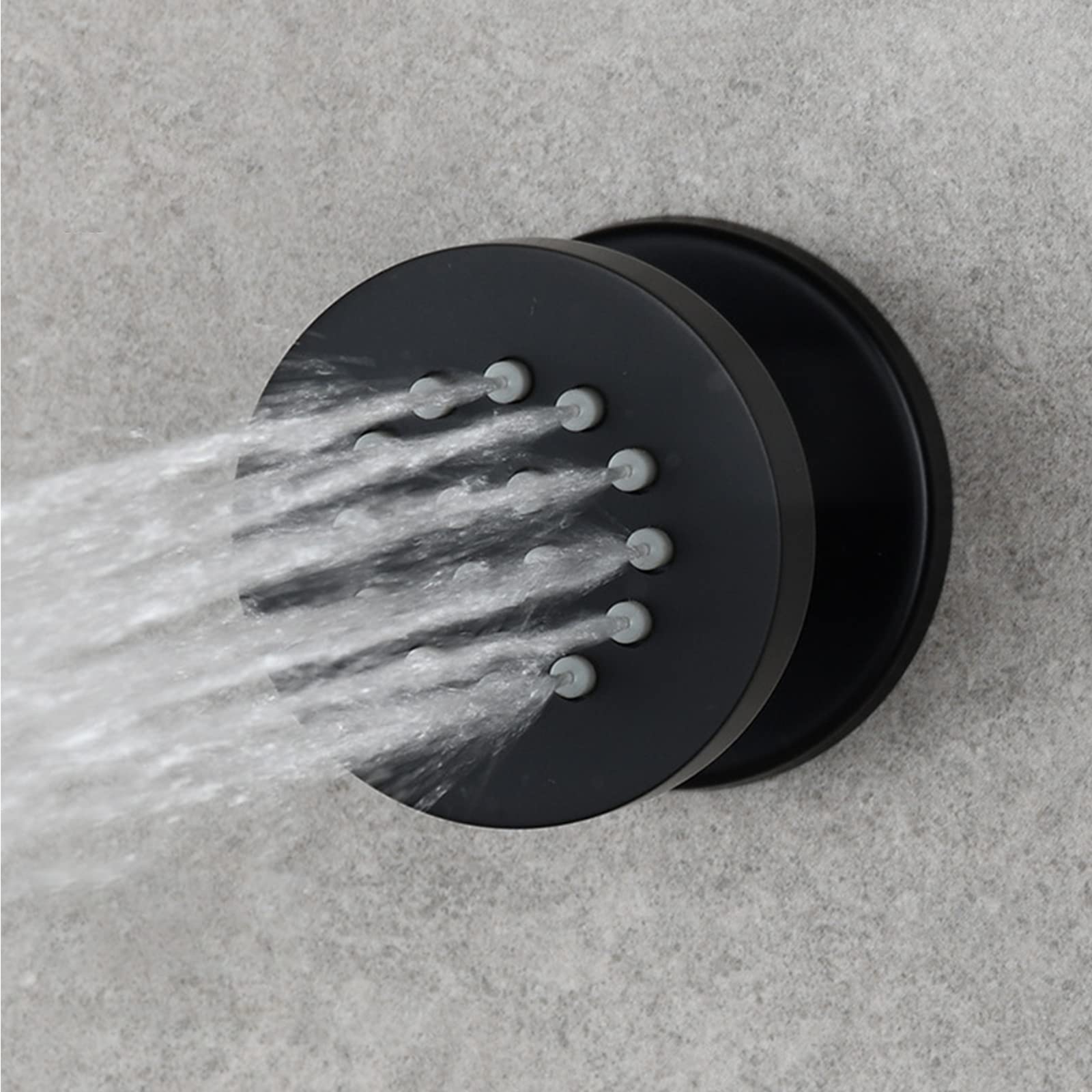 Body Spray Jet, 2 inch Black Massage Jet Bathroom Faucets Accessories Round Brass Adjustable Body Spray Shower Jet Wall Mounted Shower Head Sprayer,4PCS (Color : Black, Size : 4PCS)
