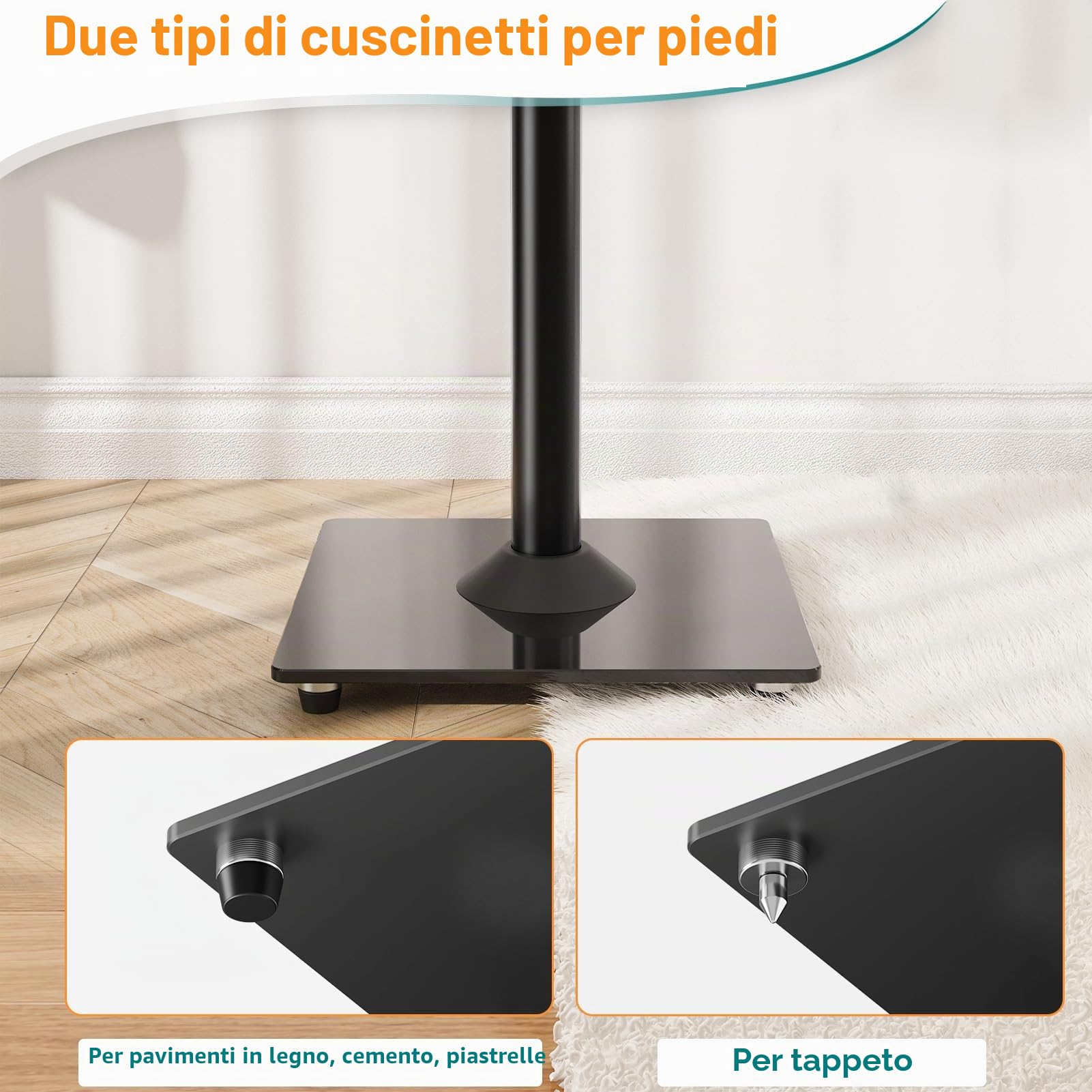 ELIVED Supporti per altoparlanti per Sonos Era 300, altezza 807 mm, supporto per altoparlante fino a 5 kg, supporto per altoparlanti surround con 2 tipi di cuscinetti per piedi, gestione dei cavi, 1