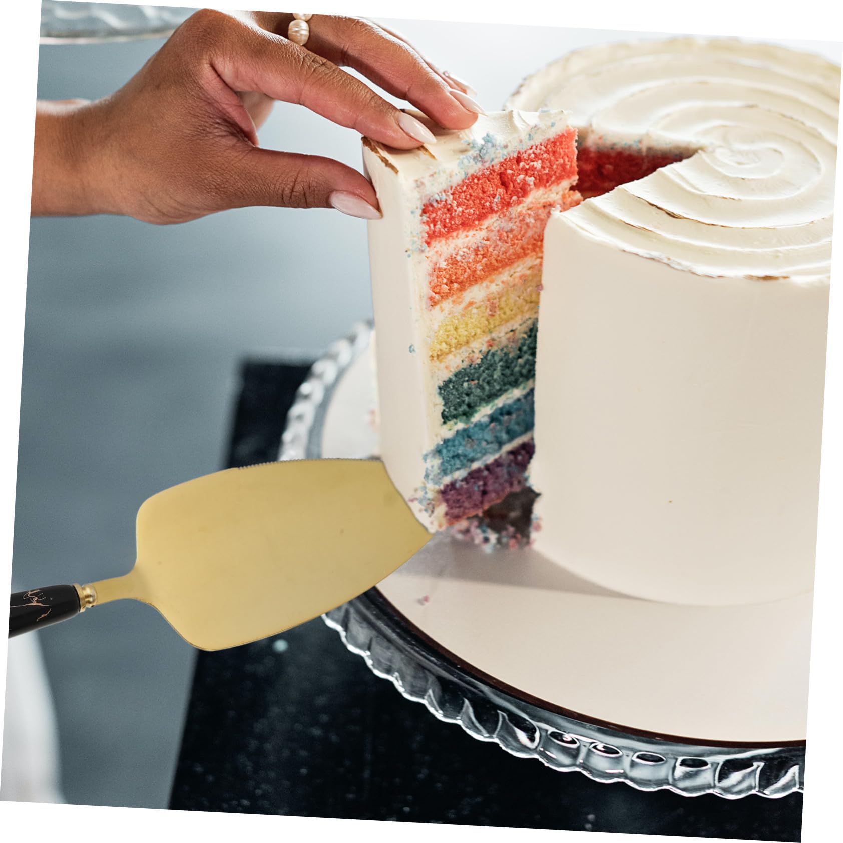 VICASKY Ustensiles de Pâtisserie Comprenant Spatule à Gâteau et Coupe-pizza Set de 2 en Acier Inoxydable Manche Antidérapant Ergonomique Cuisine et Cuisson