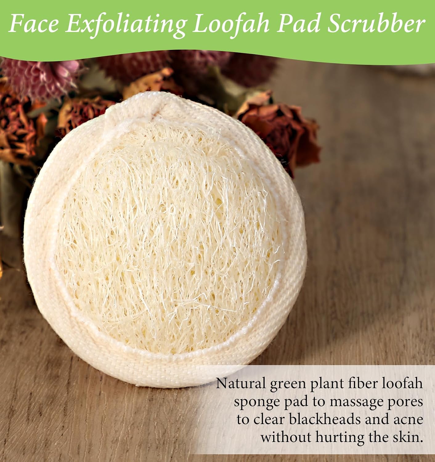 6Pcs Face Loofah Scrub Pad, 2.55-Inch Face Scrubbers, Natural Exfoliating Scrubber for Men Women Bath Shower