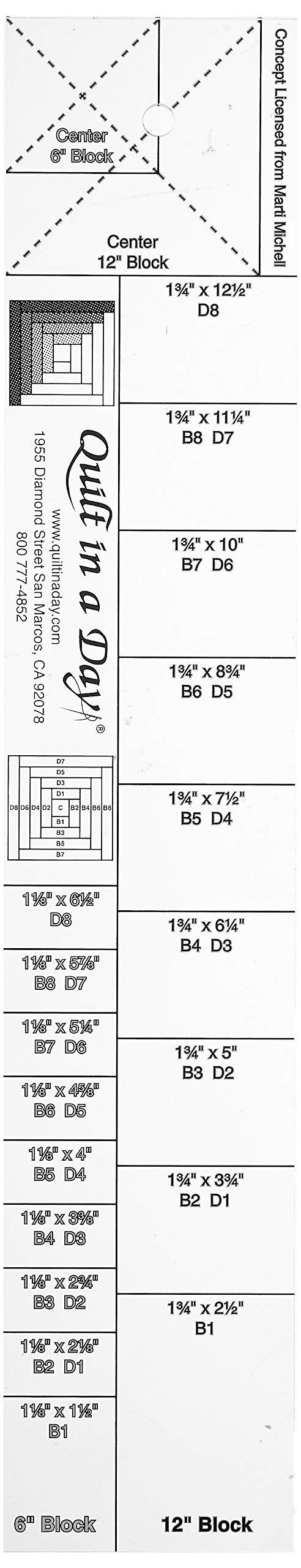 Quilt in a Day 2052 Ruler Log Cabin