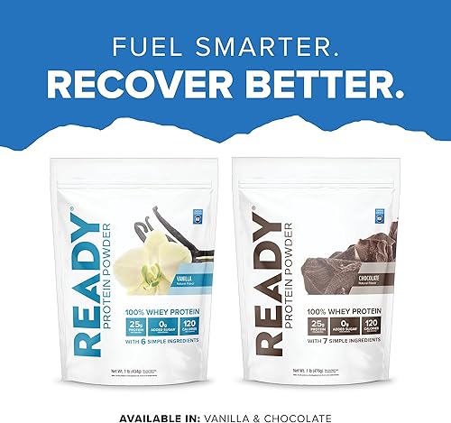 Miniatura 7 de Ready Proteína en polvo  0.88 oz de proteína de suero, 120 calorías, 0.00 oz de azúcar añadida  7 ingredientes simples  Sin aditivos artificiales
