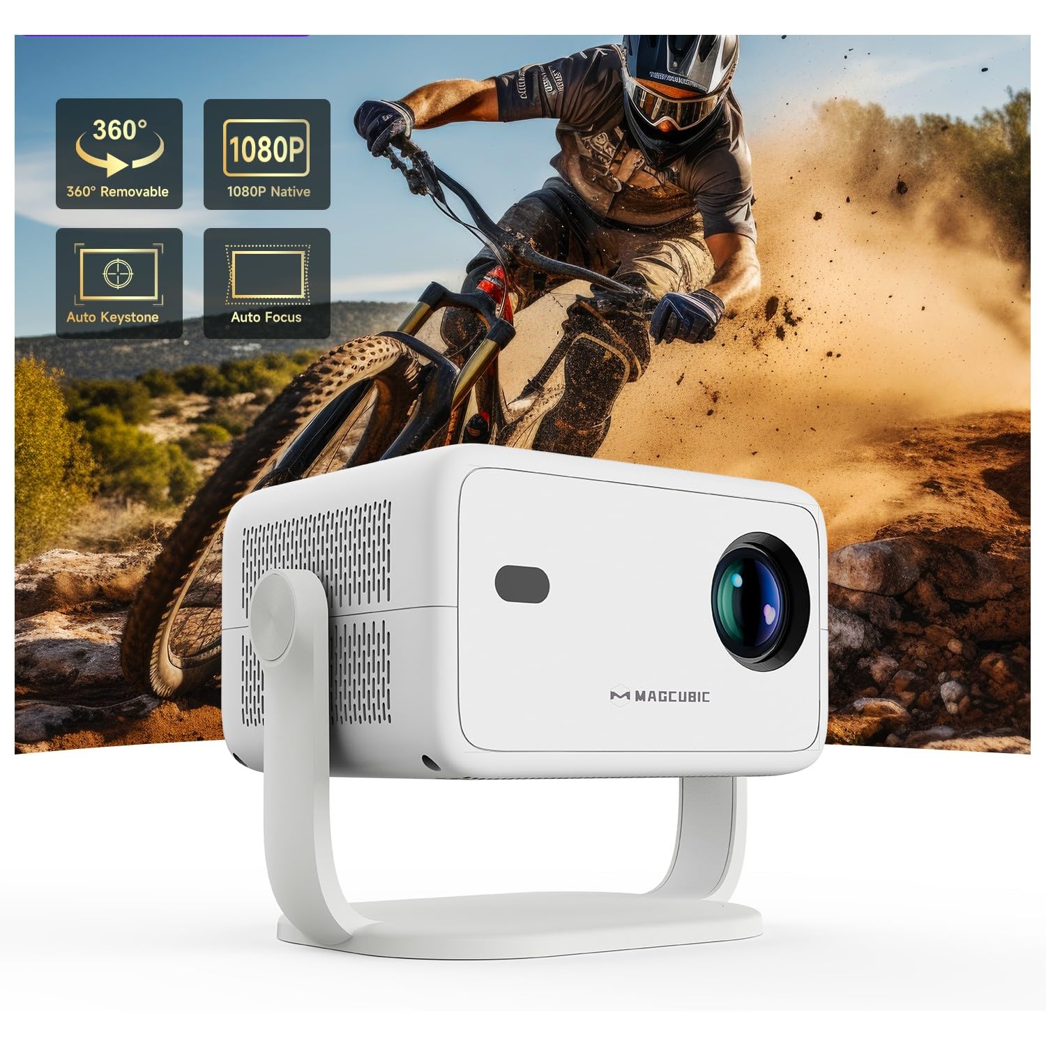 Projetor Smart L018 Native 1080P 650ANSI 4K Android 11 180° com