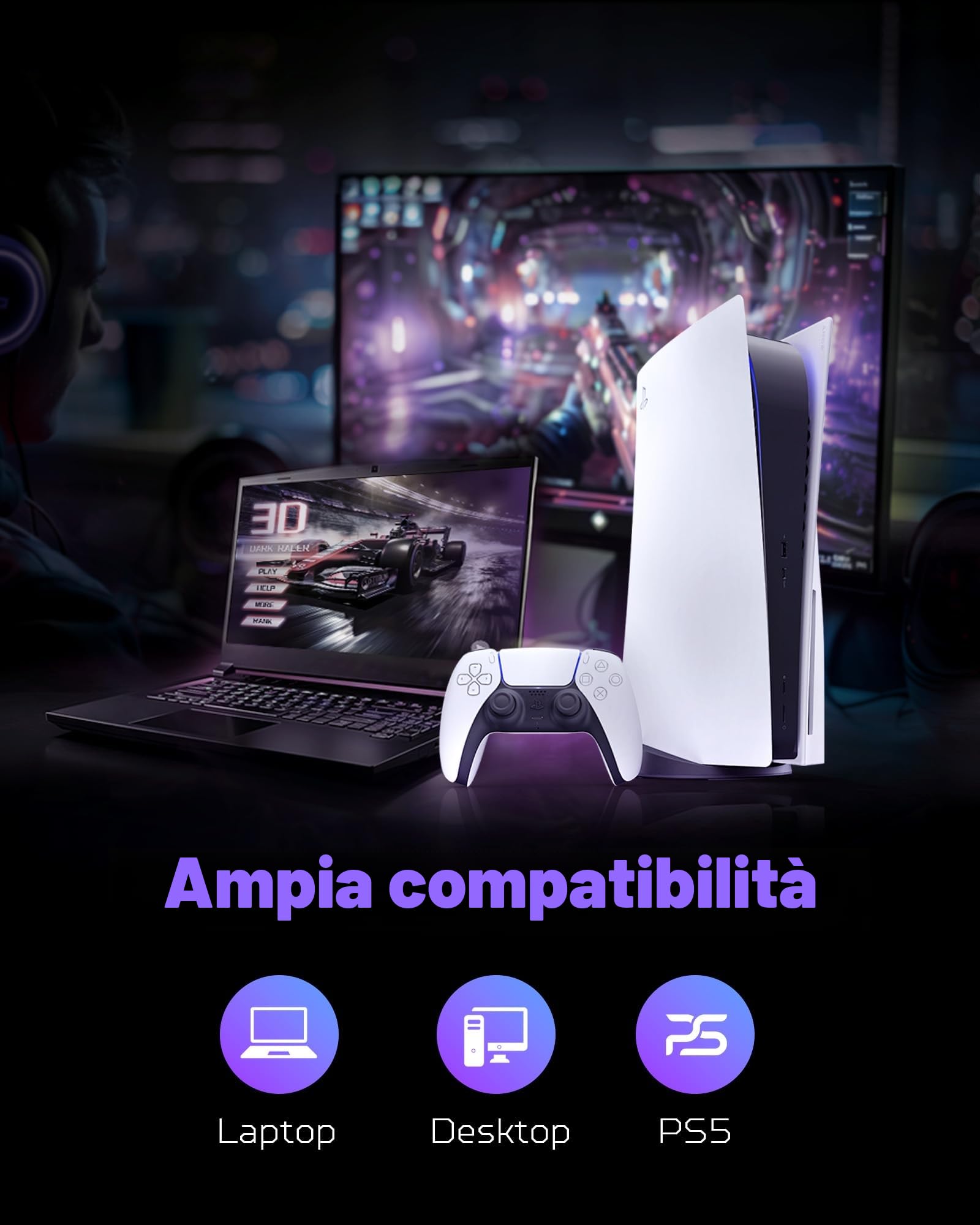 Acer SSD Predator GM7 da 2TB, M.2 2280 PCIe Gen4 x4 NVMe 2.0, Fino a 7400 MB/s, Con Tecnologia HMB+SLC, Unità SSD Interna per PC Portatile, Desktop e PS5