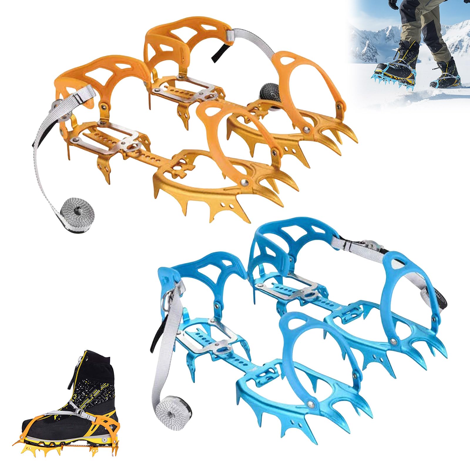 Semelles Crampons Neige Chaussures, Crampons Anti Verglas Universels Antidérapants pour la Neige, Dispositif de Traction pour la Marche Hivernale, Adapté Randonnée Marche