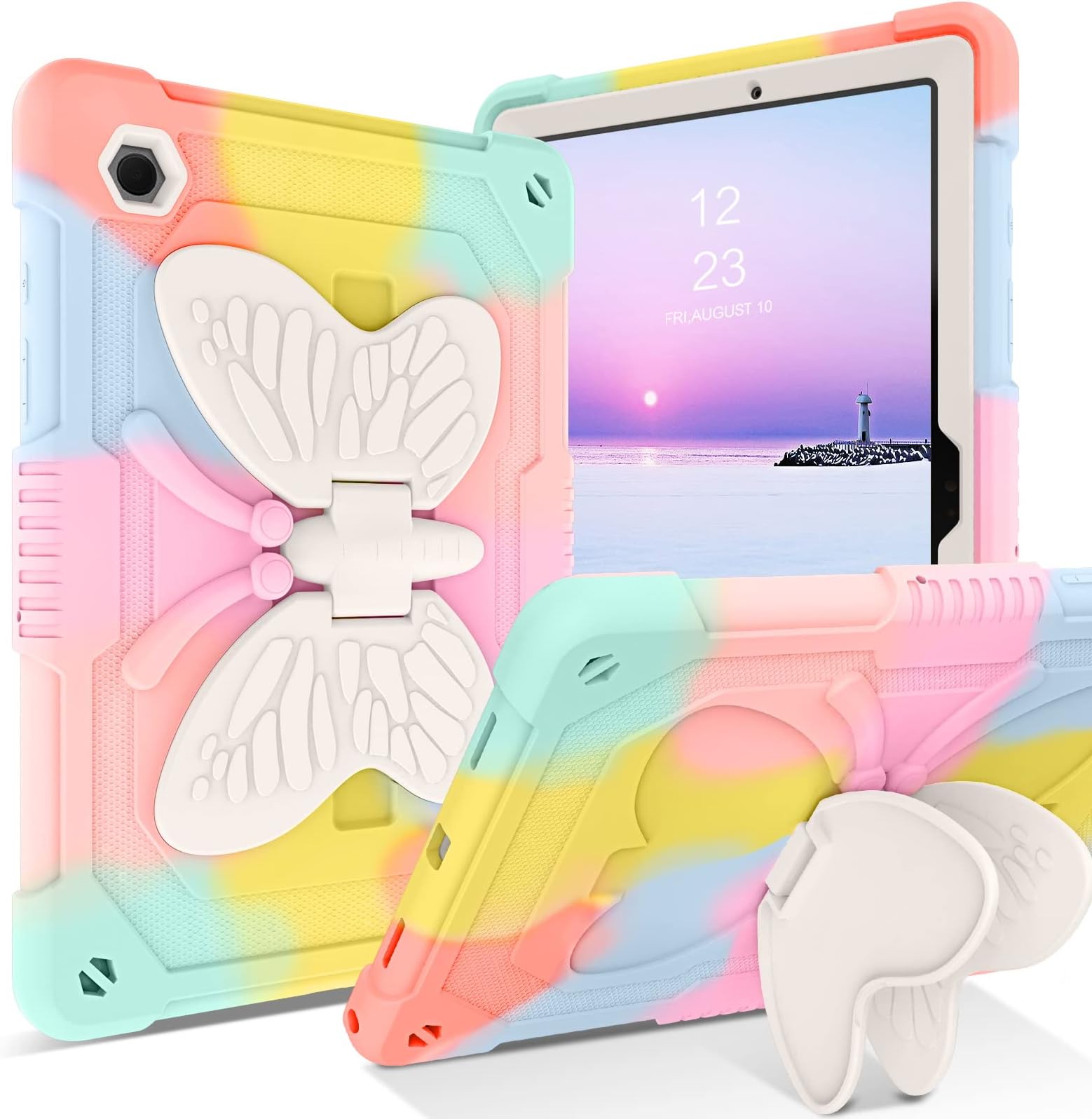 BENTOBEN Galaxy Tab A8 Case - 10.5 inch Butterfly Colorful, Camo, Three Layer Bumper Shockproof Stand Protective Full Body Kid Case