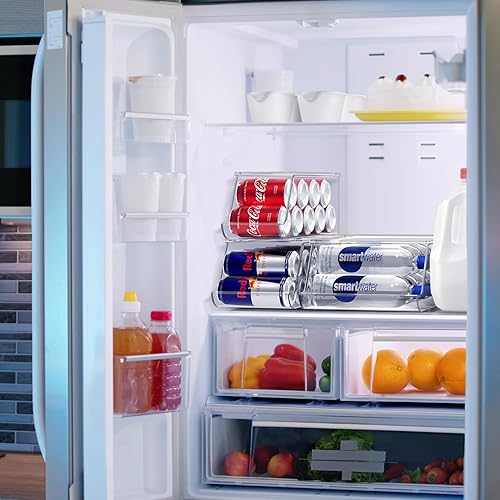Miniatura 5 de Sorbus Organizador de latas para refrigerador y despensa, dispensador de 3 tamaños para latas estándar y delgadas y botellas de agua