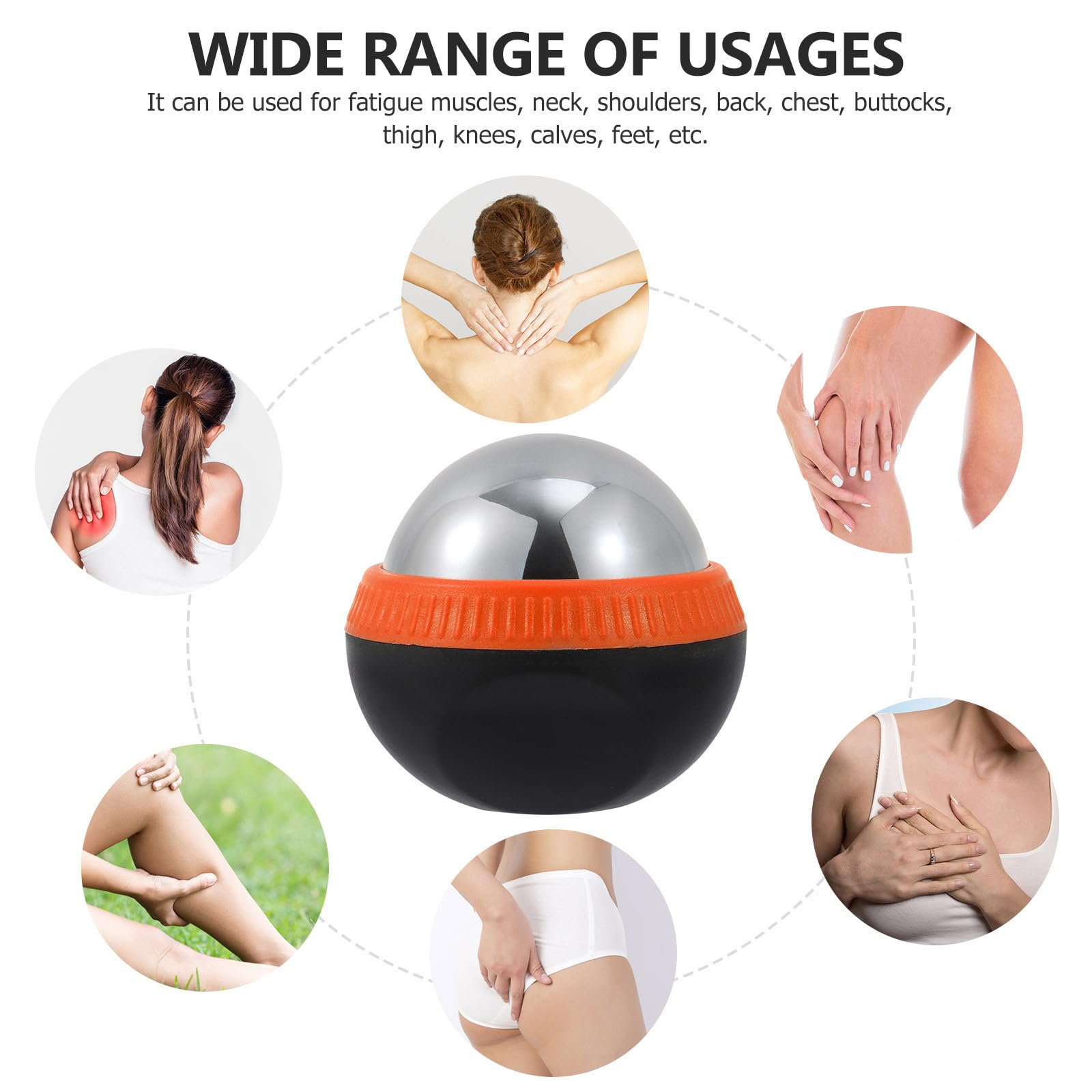 Massageball aus Edelstahl 1 Stück mit 360 grad Drehung zur Schwellungsreduzierung für Knie und Waden Inklusive Aufbewahrungstasche für Beauty und Erholung nach Training