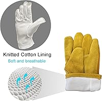 Vista 3 de Leather Gardening Gloves for Men, Work Gloves for Welding, Construction, Chainsaw, Farm, Ranch, Yard Work gloves