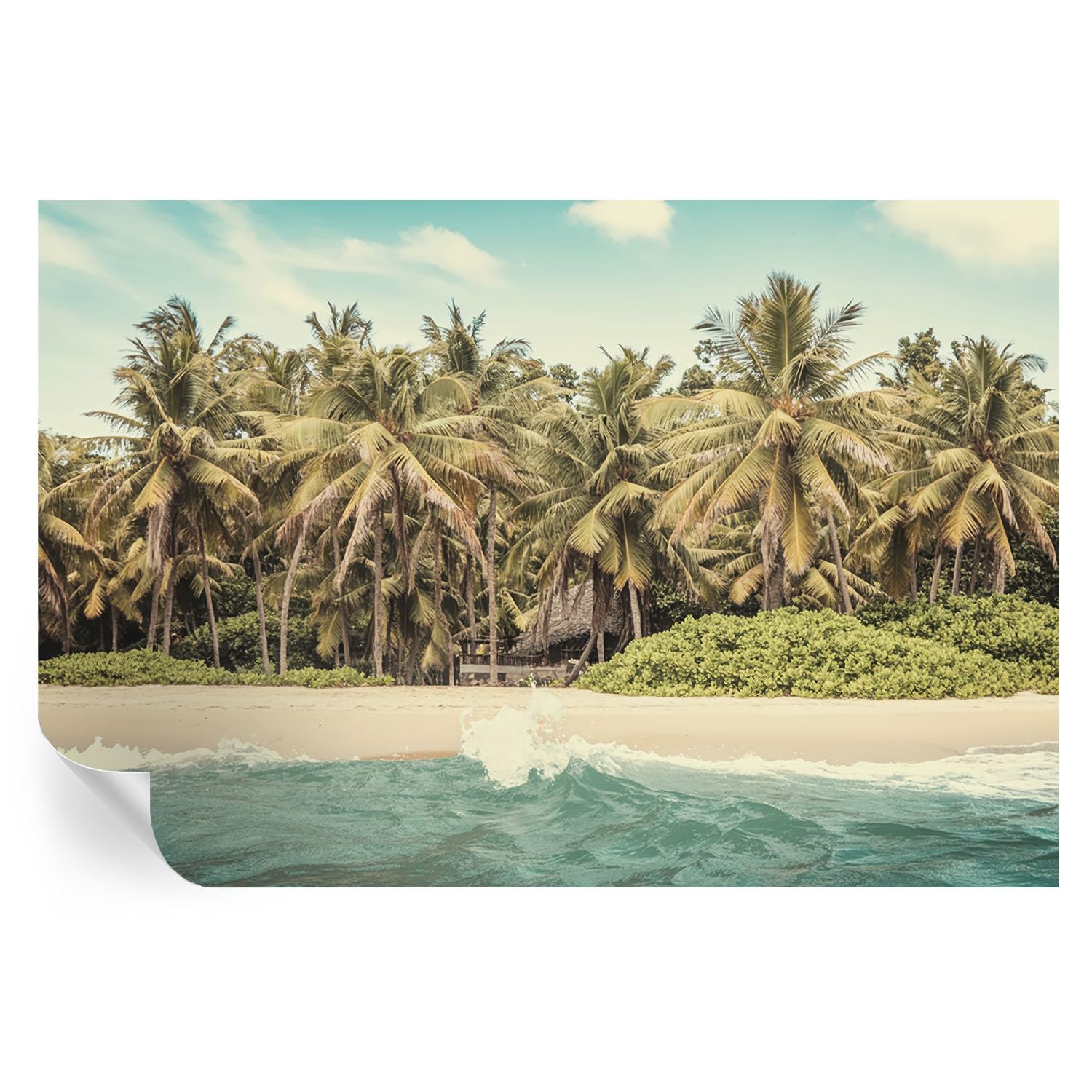 Vinilos de pared Playa Tropical de 104x70 cm para crear un oasis en tu dormitorio