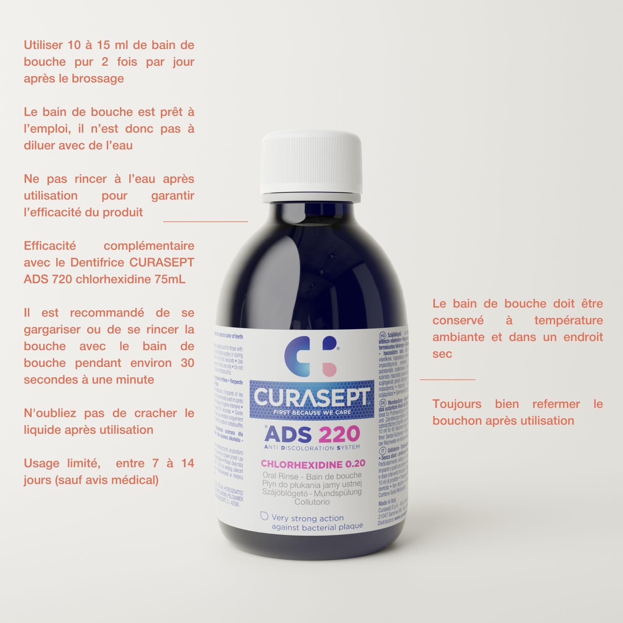 CURASEPT  Bain de bouche ADS 220 200ml (Systme Anti-Coloration   Chlorhexidine 0,20%) : Amazon.fr: Beaut et Parfum