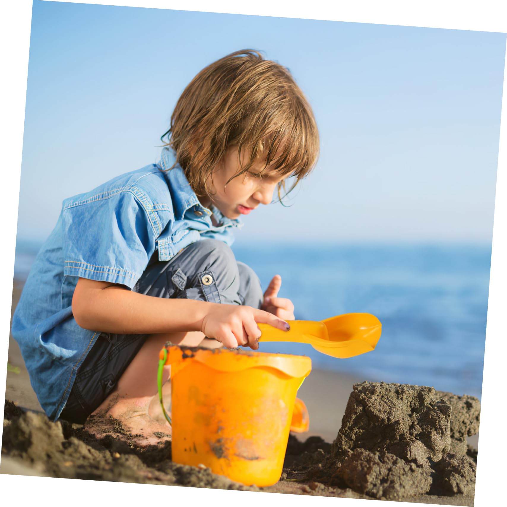 iplusmile 24 Piezas Palas de Arena para Juguetes de Playa y Jardín Pala de Color Amarillo para Exterior y Fiestas Infantiles