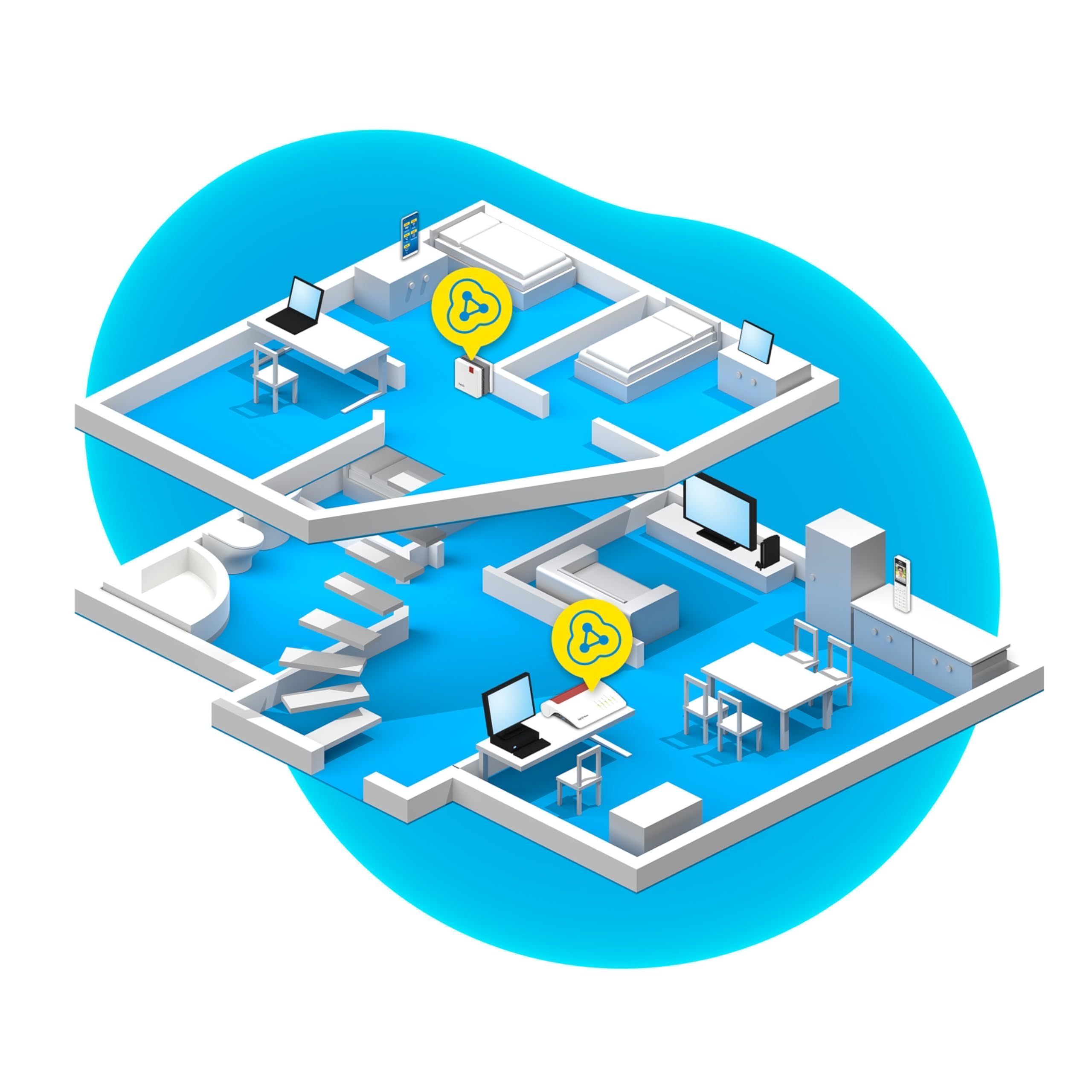 FRITZ!Mesh WLAN-Repeater 1600 | WLAN-Erweiterung mit bis zu 3 GBit/s | Wi-Fi 6 | Kompakt und zuverlässig | innovatives WLAN-Mesh-Netzwerk | einfache Konfiguration | Hohes Sicherheitsniveau dank WPA3/2