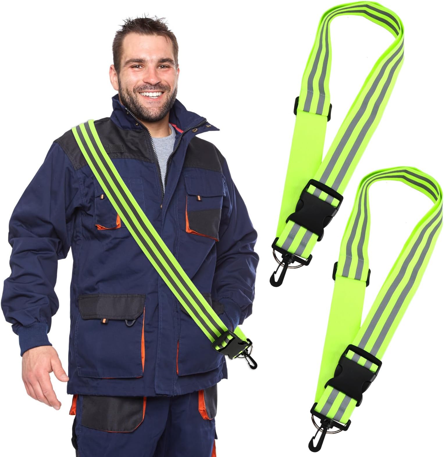 IBEIKE Reflective Sash for Walking at Night - 2PCS Reflective Running Gear High Visibility Safety Reflective Bands with Clip, Adjustable Hi Vis Straps for Adult Biking Cycling Jogging Dog Walking