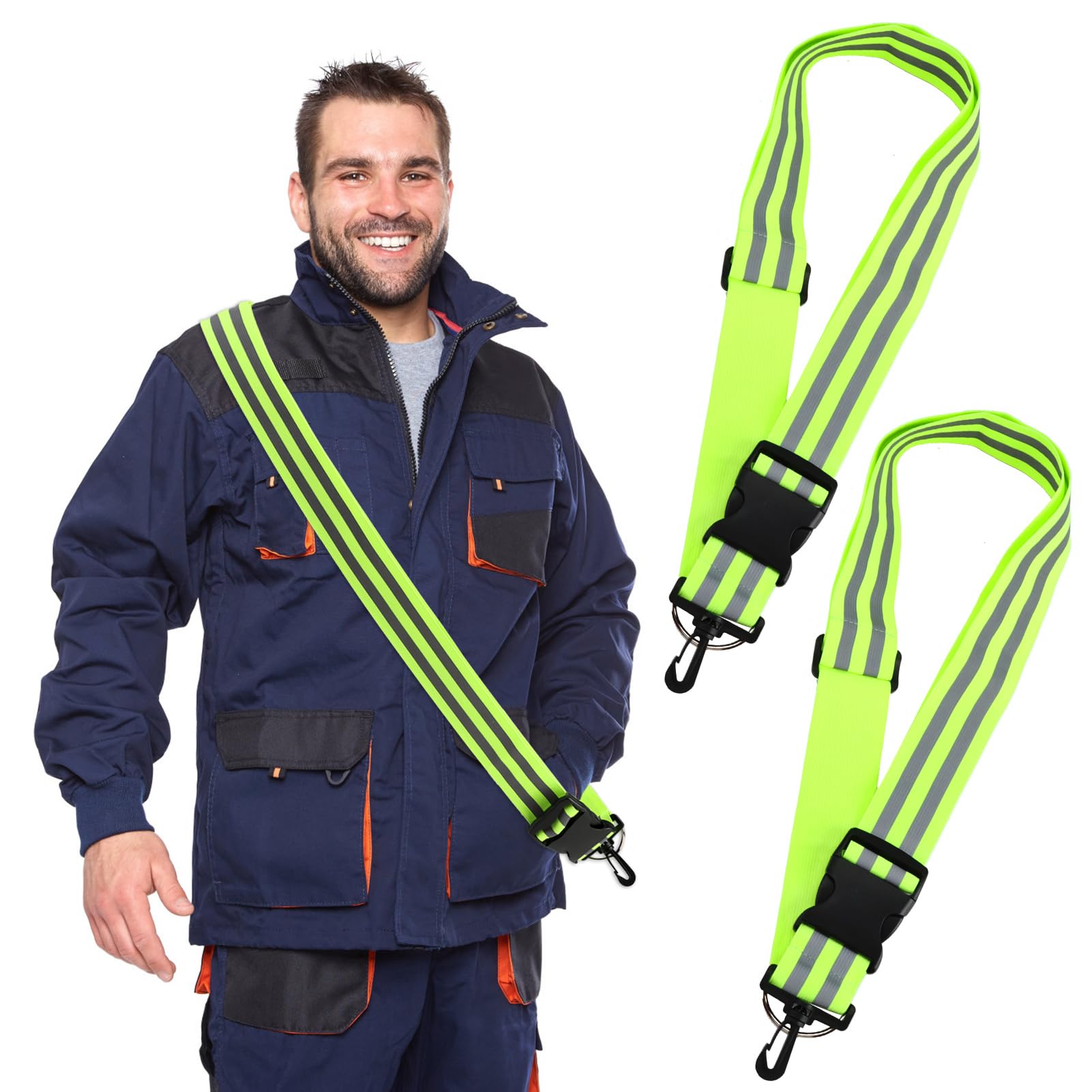 IBEIKE Reflective Sash for Walking at Night - 2PCS Reflective Running Gear High Visibility Safety Reflective Bands with Clip, Adjustable Hi Vis Straps for Adult Biking Cycling Jogging Dog Walking