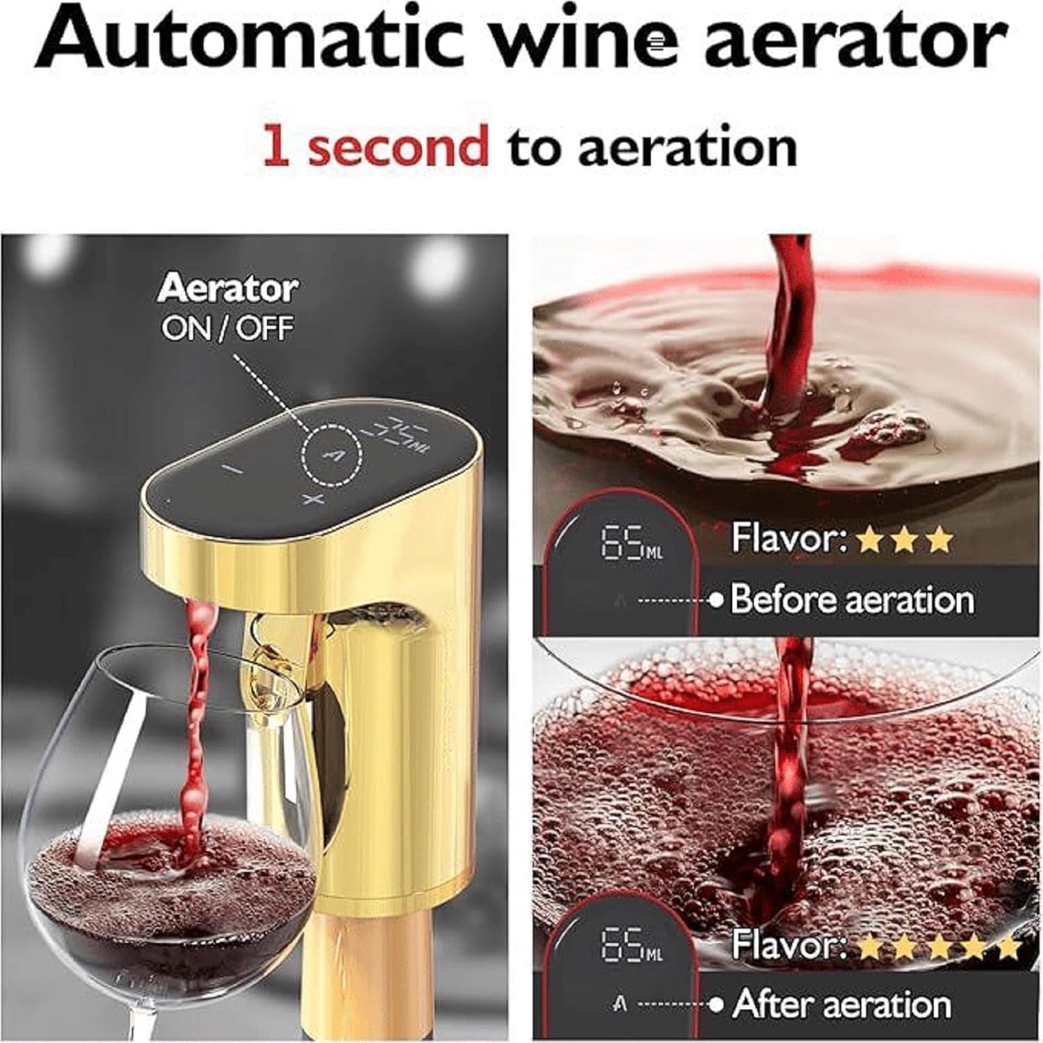 Sipvault – Distributeur de boissons alcoolisées, distributeur intelligent Sipvault, distributeur intelligent d'alcool, décanteur de vin électrique, bec verseur, quantité réglable (noir)