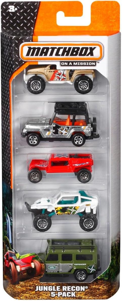 Matchbox 5-Pack of 1:64 Scale Vehicles, 5 Toy Car Collection of Real-World Replicas for Kids 3 Years Old & Up [Styles May Vary]