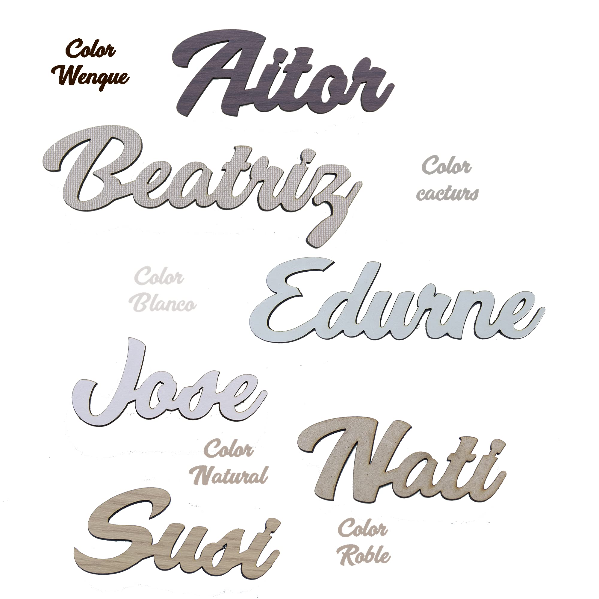 EDURAIT Eleva la Elegancia en Eventos: Letras de Madera Personalizadas para Nombres, Marcasitios de Boda, Comuniones y Letras pequeñas de alta Calidad. ¡Impresiona con detalles únicos! Pack 6