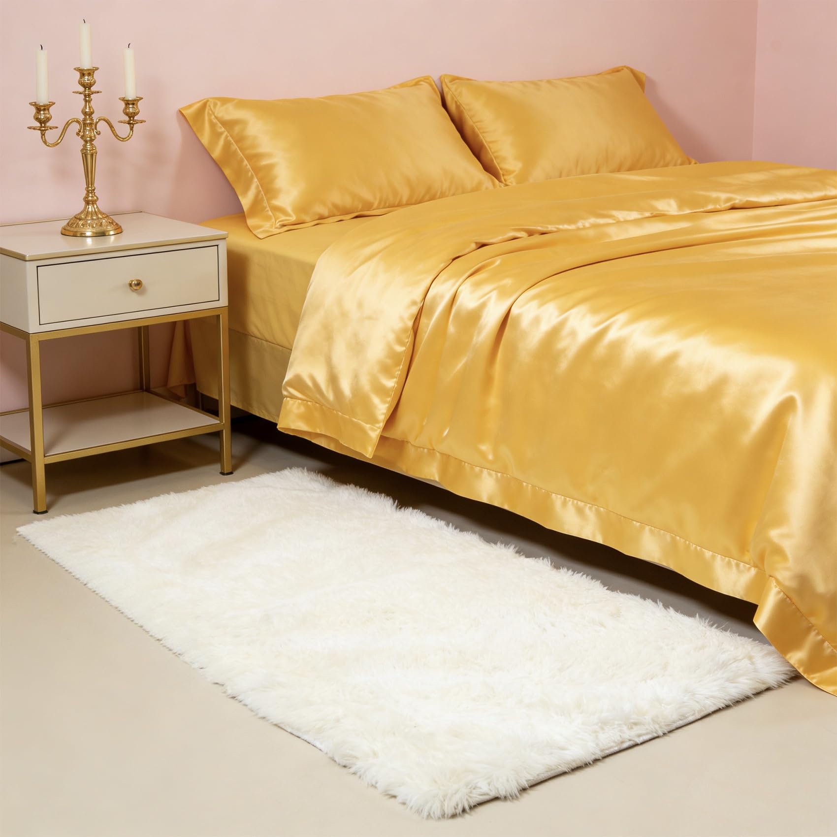 Grand Tapis Moelleux 152x220 cm Blanc Haute Qualité pour un Intérieur Chaleureux