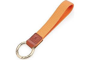SENLLY Stretchy No-Face Keychain Holder Wristlet Lanyard, Anti-Drop, Orange
