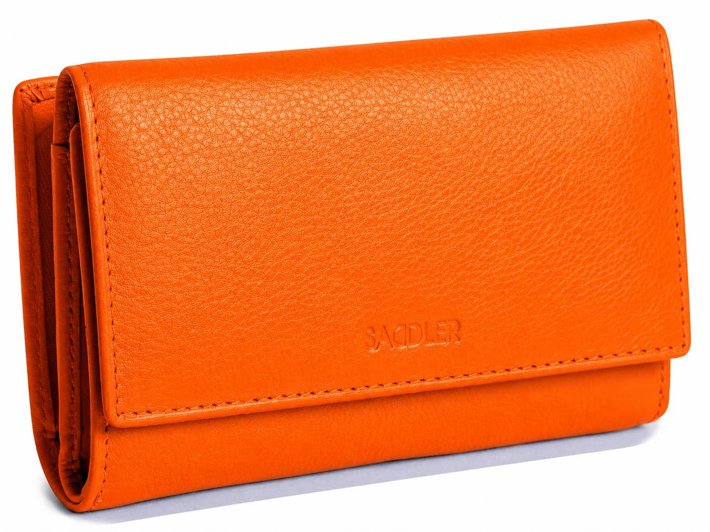 SADDLER Portafoglio trifold in pelle nappa con portamonete e chiusura zip