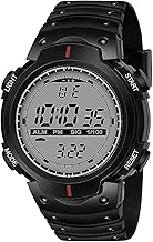 SELLORIA Silicone Black Strap Digital Sports Watch For Men & Boys - Black Dial, Round Case, 28mm, Waterproof, Shockproof, Lightweight, Digital Display, Versatile Design