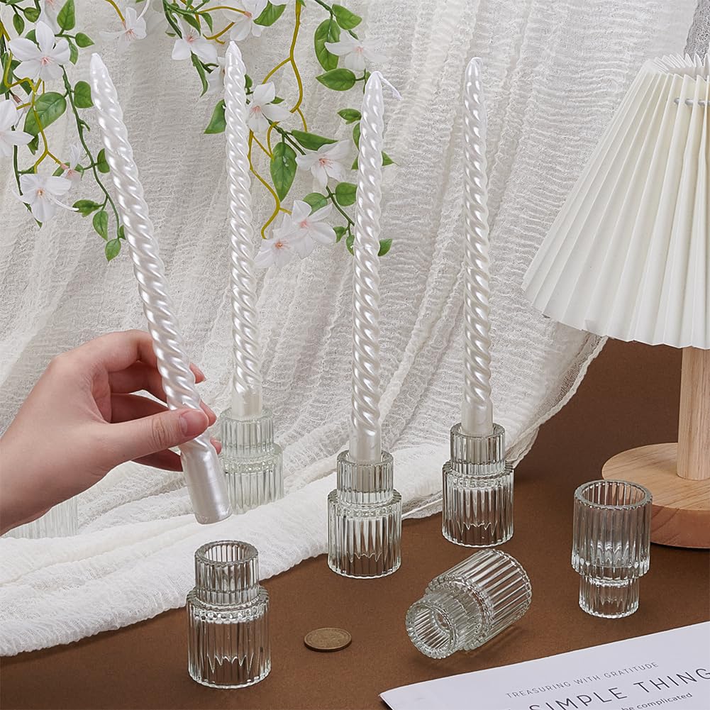 24 portacandele in vetro appuntito, piccolo candelabro, decorazione da tavolo, centrotavola in grandi quantità, per feste di Natale, soggiorno, cena, decorazioni per la casa, feste di addio