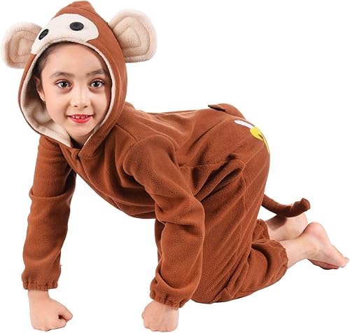 Miniatura 4 de Mono de mono para niños, niñas, mono de animal, traje de Navidad para niños pequeños con accesorios de plátano