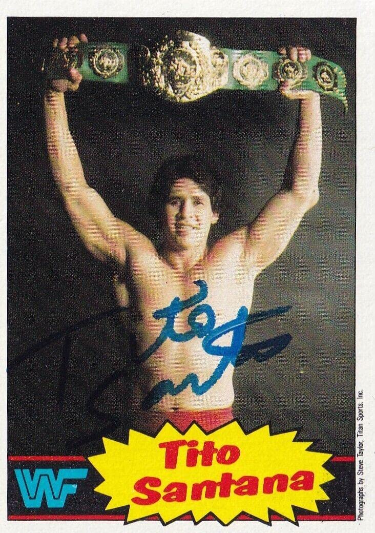 Amazon.com: Tito Santana Signed 1985 Topps WWF Rookie Card #14 RC