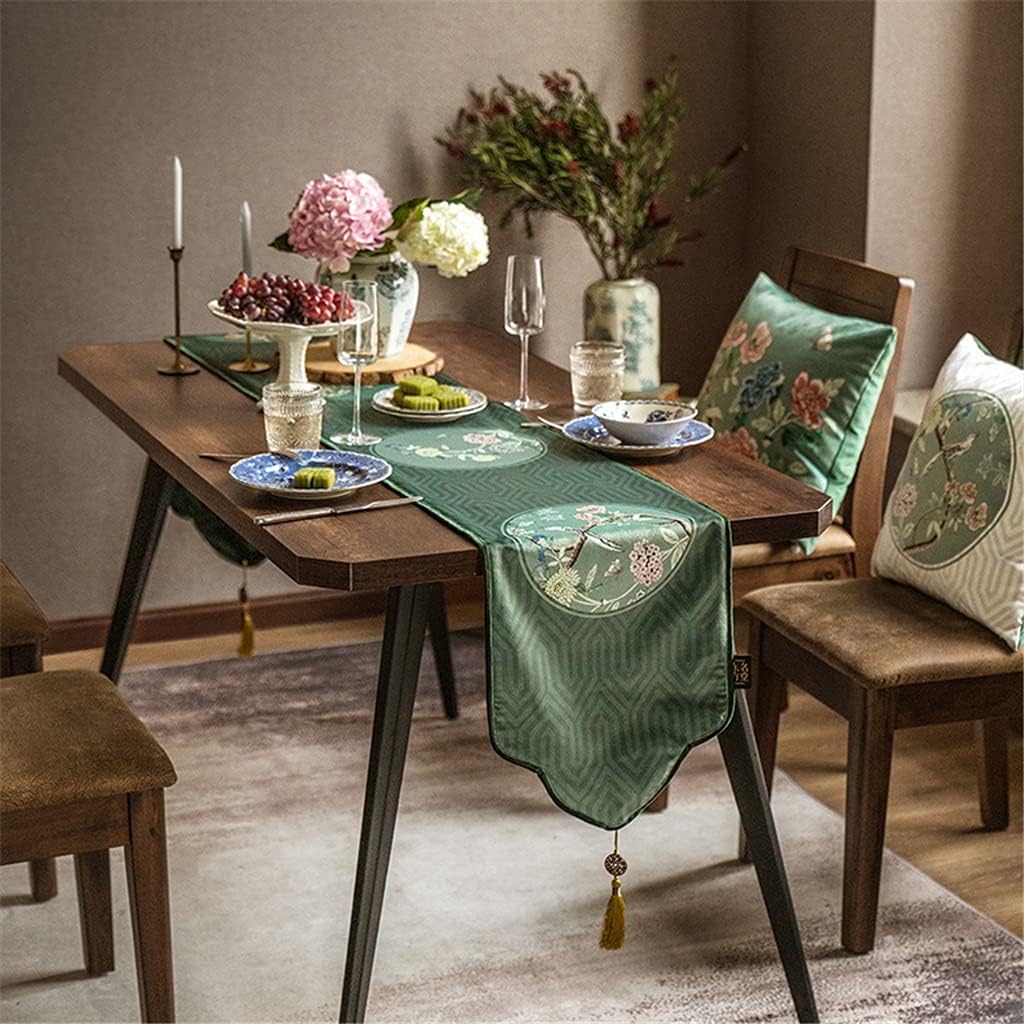 Side Table/End Table,Chinese Classical Table Runner Tea Flag Decoration Cloth American Side Cabinet Chest of Drawers Coffee Table Cover Towel