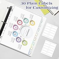 Vista 6 de Separadores de carpetas y protectores de hojas para carpeta de anillos de 2/3/4 – 3 juegos de 24 fundas de plástico A4 con 8 fundas para carpeta