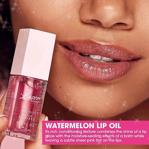 Miniatura 8 de Laser Glow - Aceite labial hidratante y cuidado de los labios hidratante y suavizante de larga duración, nutritivo no pegajoso para labios, 0.2 fl