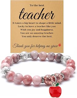 Mwphuy Teacher Appreciation Gifts for Women Beaded Bracelet Jewelry with Gift Card End of Year Thank You Gifts for Music Teacher New Teachers Bracelet Retirement Graduation Birthday Gift