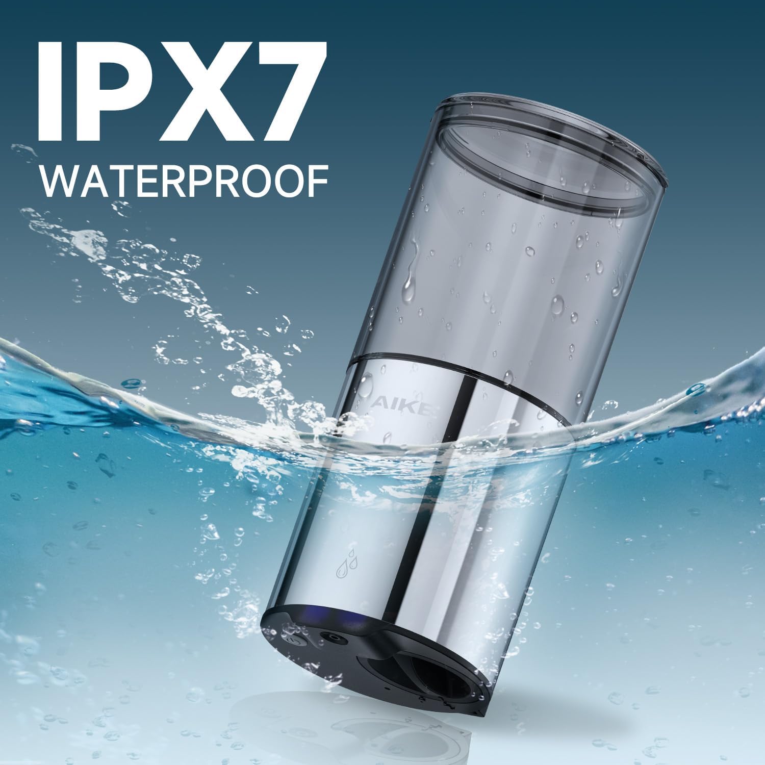 AIKE Automatic Wall Mount Liquid Soap Dispenser for Home and Commercial Bathroom 13.5oz IPX7 Waterproof,Polished Stainless Steel - Image 2